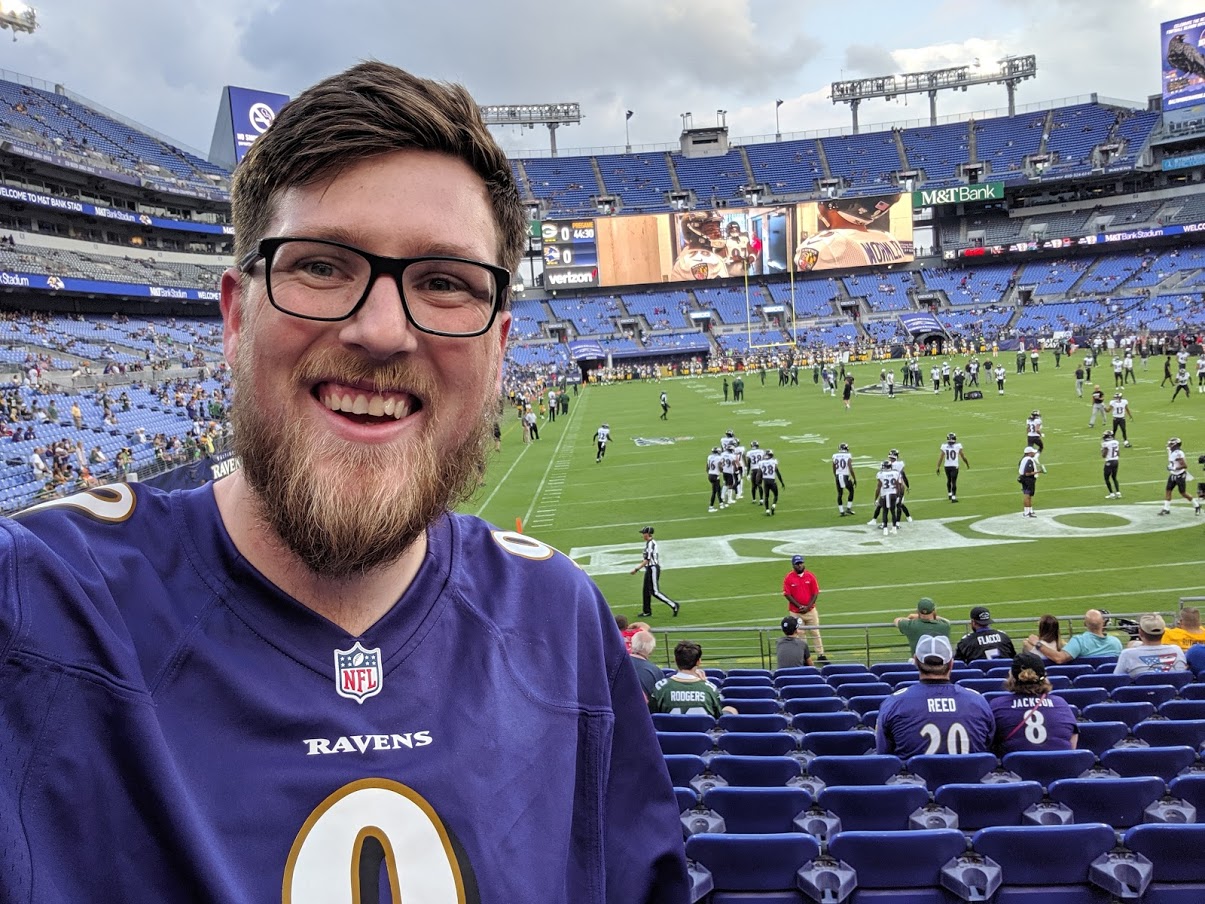 Jake at MT&T Bank Stadium, home of the Baltimore Ravens